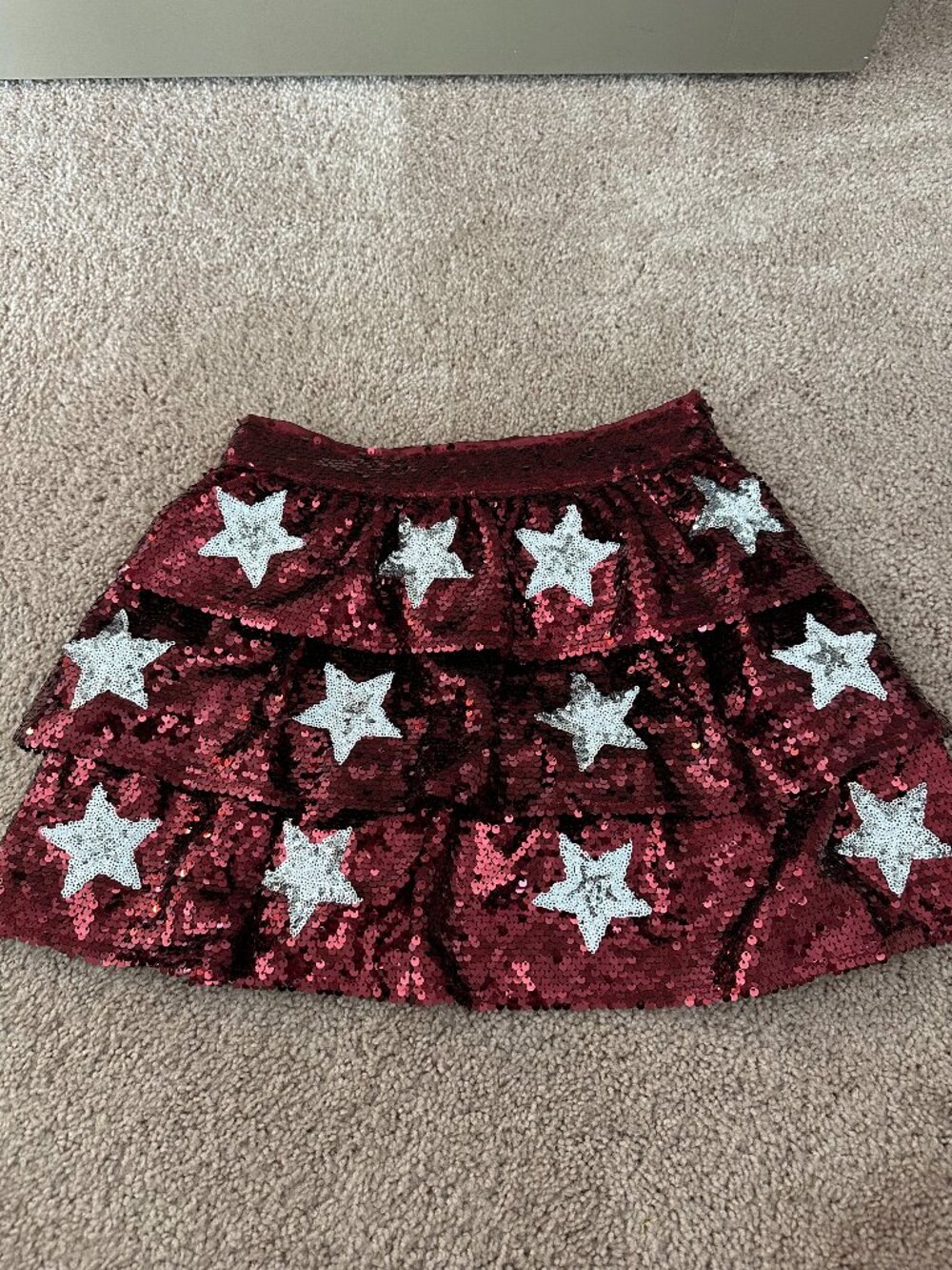 Avara Sequin Crimson Star skirt